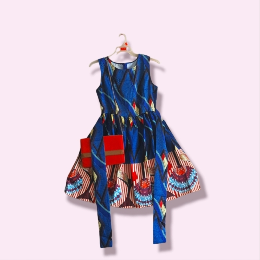 Colourful print summer dress